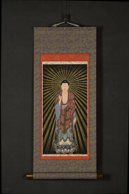 阿弥陀如来 模表装仕立て 仏画掛け軸（模軸）細幅