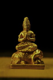 極小仏像 普賢菩薩 純金調仕上げ