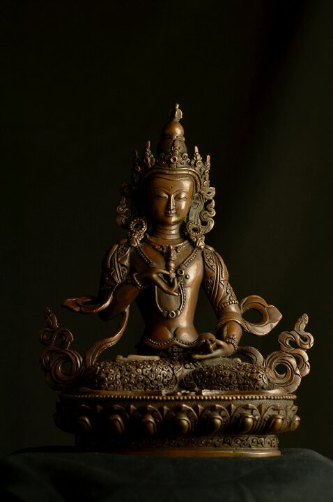 普賢菩薩 銅造彫金仕上げ 仏像仏画チベット美術卸の天竺堂