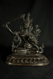 文殊菩薩　銅造彫金仕上げ