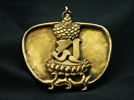 大日如来 種子華鬘 銅造鍍金彫金（打ち出し）