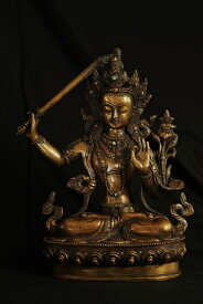 文殊菩薩 銅造彫金仕上げ