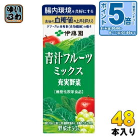 〔エントリーでポイント10倍！〕 伊藤園 充実野菜 青汁フルーツミックス 200ml 紙パック 48本 (24本入×2 まとめ買い) 機能性表示食品 国産 血糖値