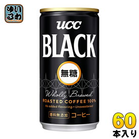 UCC ブラック無糖 185g 缶 60本 (30本入×2 まとめ買い) 〔コーヒー〕