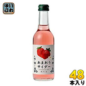 友桝飲料 あまおうサイダー 245ml 瓶 48本 (24本入×2 まとめ買い) 〔 ご当地サイダー イチゴ 苺 いちご 炭酸 福岡 九州〕