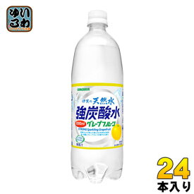 サンガリア 伊賀の天然水 強炭酸水 グレープフルーツ 1L ペット 24本 (12本入×2 まとめ買い) 〔炭酸水〕