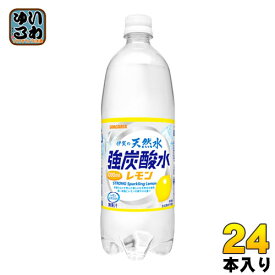 サンガリア 伊賀の天然水 強炭酸水 レモン 1L ペットボトル 24本 (12本入×2 まとめ買い) 〔炭酸水〕