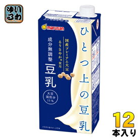 マルサンアイ ひとつ上の豆乳 成分無調整豆乳 1000ml 紙パック 12本 (6本入×2 まとめ買い) 無調整 豆乳 大豆
