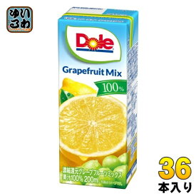 雪印メグミルク Doleグレープフルーツミックス100% 200ml 紙パック 36本 (18本入×2 まとめ買い)