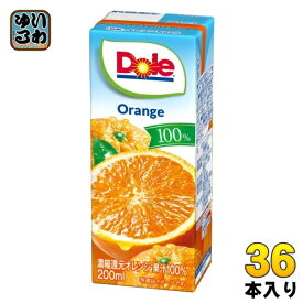 雪印メグミルク Doleオレンジ100% 200ml 紙パック 36本 (18本入×2 まとめ買い)