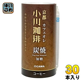 京都 小川珈琲 カフェオレ 加糖 195g カート缶 30本 (15本入×2まとめ買い) コーヒー カートカン 珈琲