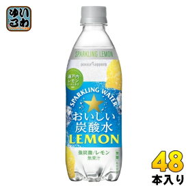 ポッカサッポロ おいしい炭酸水 レモン 500ml ペットボトル 48本 (24本入×2 まとめ買い) 炭酸 無糖 無糖炭酸