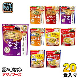 アマノフーズ フリーズドライ 味噌汁 うちのおみそ汁 きょうのスープ 選べる 20食 (5食×4) お味噌汁 手軽 簡単 便利 即席 汁もの じゅわっと しゃきっと つるり 減塩 塩分カット 楽らく