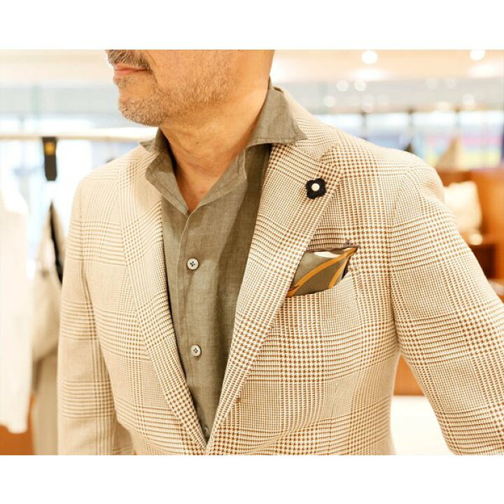楽天市場】LARDINI ラルディーニ [春夏] ウールシルク グレンプレイド  