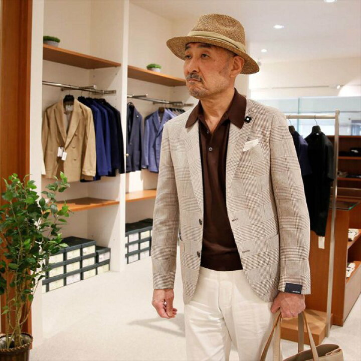楽天市場】LARDINI ラルディーニ [春夏] ウールシルク グレンプレイド 