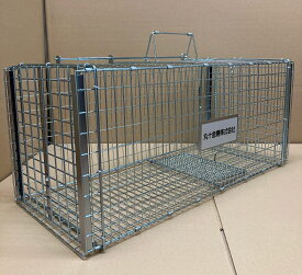 【送料無料】安全設計　ネコ専用保護器　踏板式　日本製猫の保護器 アニマルキャッチャー　M踏み板式　小動物捕獲器 猫 捕獲器W280×H280×D650mm丸十金網　No.266【沖縄県は別途送料2000円】