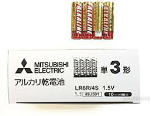 【単三形】 三菱 アルカリ 乾電池 単三まとめ買い 4個パック×10 【計40個セット】LR6R/4S