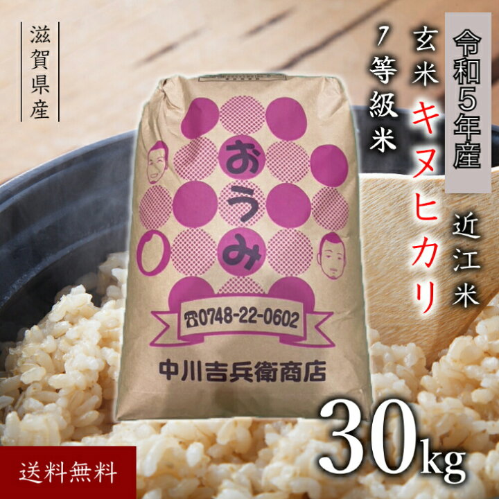 楽天市場】近江米 令和5年 玄米 30kg 滋賀県産 キヌヒカリ 送料無料 