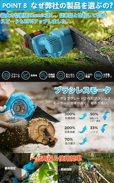 楽天市場】高枝切り電動チェーンソー ☆楽天1位☆ ハンディ 