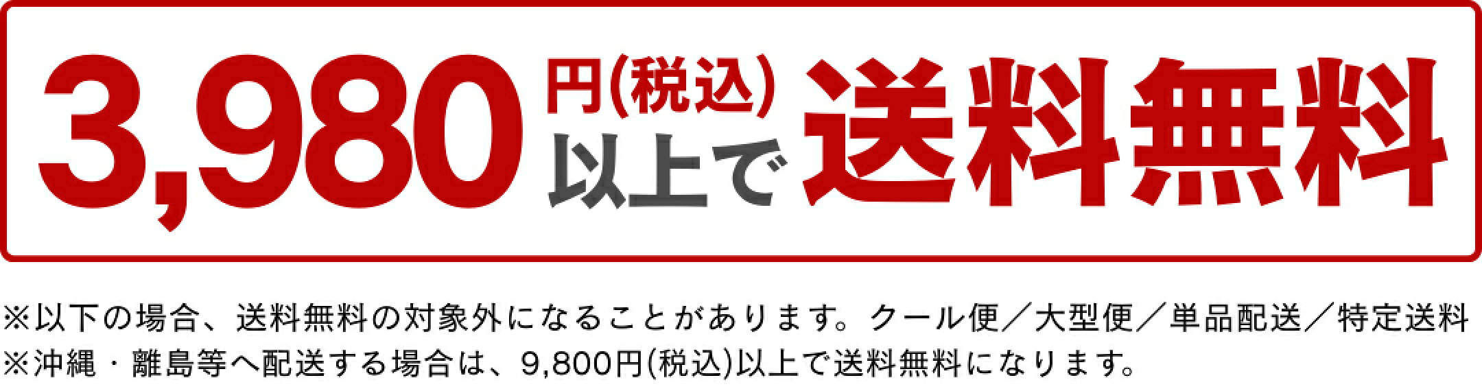 3,980円(税込)以上で送料無料