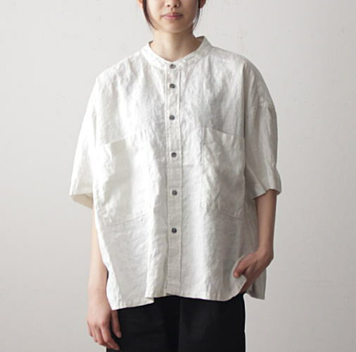 楽天市場】prit(プリット)フレンチリネンキャンバス5分袖スタンド 