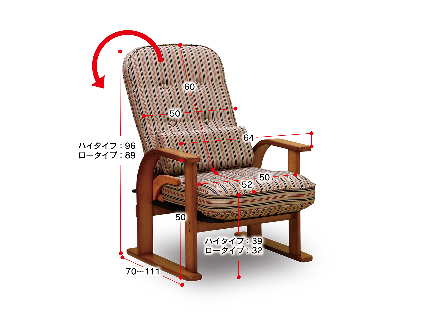 【楽天市場】中居木工 肘付き高座椅子 「おやおもい