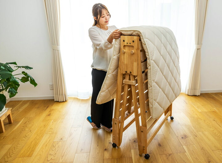 楽天市場】中居木工 折りたたみ ひのきスノコベッド ハイタイプ 日本製  