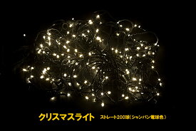 【創業70年！老舗クリスマスツリー専門店】 クリスマスライト・ストレート200球（シャンパン電球色）