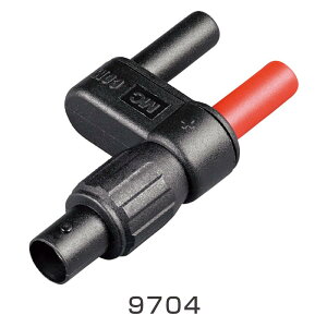 【ポイント10倍】 日置電機 HIOKI 変換アダプタ(BNCメス-バナナオス) 9704 受け:BNCメス 出力:バナナオス ※バナナ入力端子の旧タイプメモリハイコーダには挿入不可です