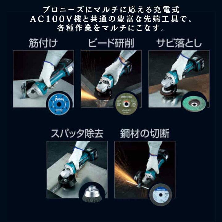 楽天市場】【ポイント10倍】マキタ 18V 充電式ディスクグラインダ 