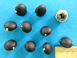 プラメタルボタン（10mm）黒×金