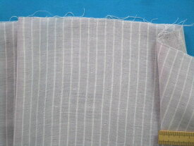 綿ダブルガーゼ生地ストライプ・グレー×オフ白（145cm幅　1．5m）