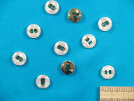 在庫処分プラメタルボタン（11mm）オフ白×金