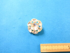 チェコガラスボタン（26mm）金×クリスタル