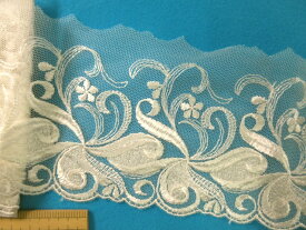 在庫処分チュールレース（8.7cm幅 2m巻）オフ白