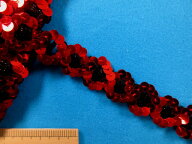 スパンコールブレード（1.8cm幅　4m巻）赤×黒