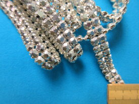 ラインストーンブレード銀（1cm幅　1m巻）
