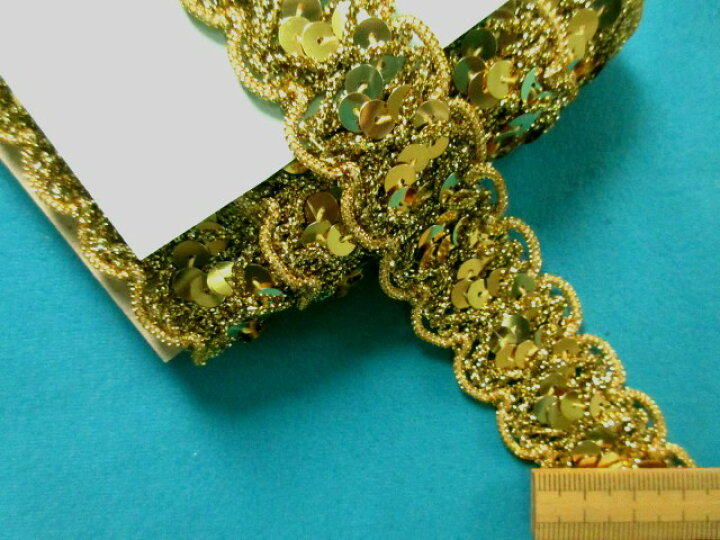 楽天市場 スパンコールブレード金 ３ｃｍ幅 ３ｍ巻 手芸ナカムラ