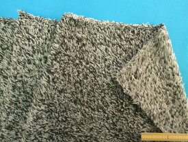 ムックボア生地黒×グレー（150cm幅　1．5m）