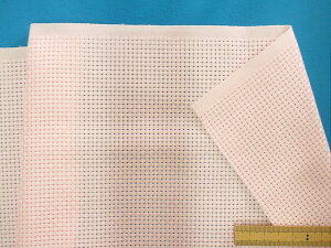 綿刺繍生地(クロスステッチ布)ピンク(90cm幅 1m)