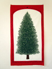 クリスマスパネル生地もみの木赤×グリン（110cm幅　60cm）
