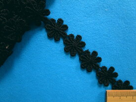 ナイロンケミカルレース（1.6cm幅 5m巻）黒
