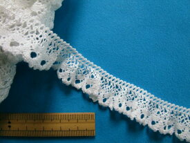 綿ストレッチトーションレース（1.9cm幅 5m巻）オフ白
