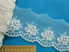 チュールレース（4.4cm幅 3m巻）オフ白