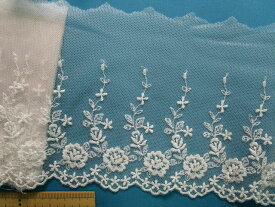 チュールレース（11.4cm幅 2m巻）オフ白