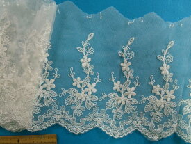 チュールレース（15.2cm幅 2m巻）オフ白