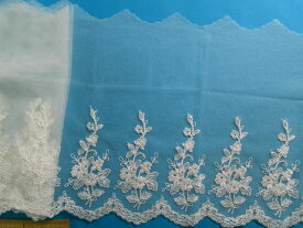 チュールレース（21.5cm幅 2m巻）オフ白