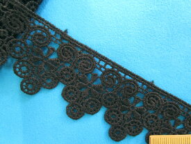 ナイロンケミカルレース（4cm幅 2.5m巻）黒