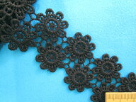 ナイロンケミカルレース（4cm幅 2.5m巻）黒