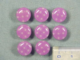 在庫処分プリントボタン（水玉　11mm）紫